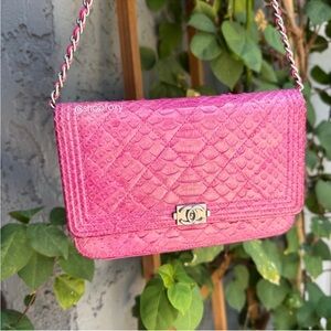 Chanel Exotic Python Boy WOC Wallet on Chain Crossbody